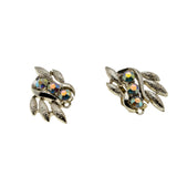 Colour Cascade - Vintage Gold Plate Austrian Swarovski Aurora Borealis Crystal Rhinestone Clip-On Earrings  (VE463)