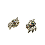 Colour Cascade - Vintage Gold Plate Austrian Swarovski Aurora Borealis Crystal Rhinestone Clip-On Earrings  (VE463)