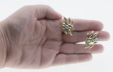 Colour Cascade - Vintage Gold Plate Austrian Swarovski Aurora Borealis Crystal Rhinestone Clip-On Earrings  (VE463)