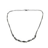 Sleek & Versatile - Vintage Silver Tone Fancy Link Chain Necklace (VN221)