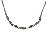 Sleek & Versatile - Vintage Silver Tone Fancy Link Chain Necklace (VN221)