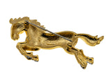 Bucking Stallion - Vintage Signed 'BUTLER' Gold Plated Austrian Swarovski Crystal Rhinestone Horse Brooch (VBR294)