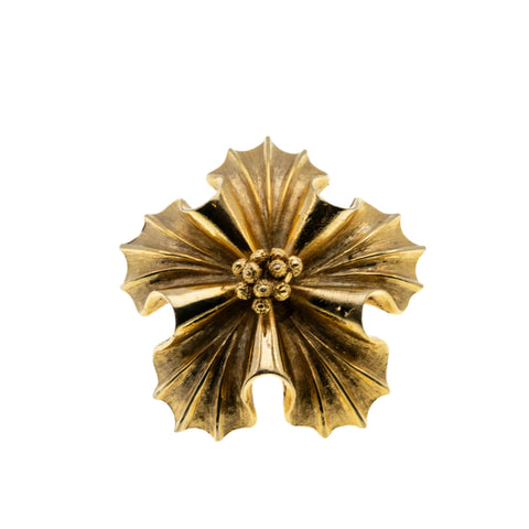 Golden Flower - Vintage Signed 'CORO' Gold Plated Figural Flower Brooch (VBR295)