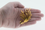 Elegance & Sophistication- Vintage Signed 'MONET' Gold Plated Feather Tail Brooch (VBR296)