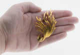 Elegance & Sophistication- Vintage Signed 'MONET' Gold Plated Feather Tail Brooch (VBR296)