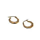 Must Haves - Vintage 10K Gold Etched Creole Hoop Earrings (VE461)