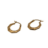 Must Haves - Vintage 10K Gold Etched Creole Hoop Earrings (VE461)