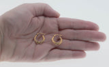Must Haves - Vintage 10K Gold Etched Creole Hoop Earrings (VE461)