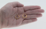 Must Haves - Vintage 10K Gold Etched Creole Hoop Earrings (VE461)