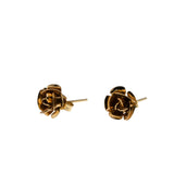 Petite Roses - Vintage 14K Gold Rose Flower Stud Earrings (VE462)