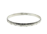 Silvery Adornment - Vintage Mexican Sterling Silver Engraved Floral Bangle Bracelet (VB123)