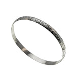 Silvery Adornment - Vintage Mexican Sterling Silver Engraved Floral Bangle Bracelet (VB123)