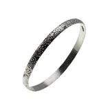 Silvery Adornment - Vintage Mexican Sterling Silver Engraved Floral Bangle Bracelet (VB123)