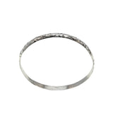 Silvery Adornment - Vintage Mexican Sterling Silver Engraved Scrolls Bangle Bracelet (VB124)