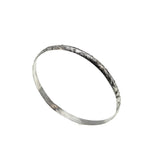 Silvery Adornment - Vintage Mexican Sterling Silver Engraved Scrolls Bangle Bracelet (VB124)