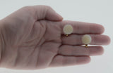 Pearly White - Vintage Gold Plated Button 'Mother Of Pearl' (Simulated) Lever Back Clip-On Earrings (VE466)