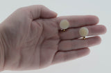 Pearly White - Vintage Gold Plated Button 'Mother Of Pearl' (Simulated) Lever Back Clip-On Earrings (VE466)