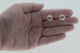 Feminine & Classic - Vintage Signed 'Bond Boyd' Sterling Silver Champagne Button Pearl (Simulated) Screw-Back Earrings (VE467)