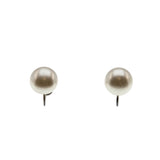Feminine & Classic - Vintage Signed 'Bond Boyd' Sterling Silver Champagne Button Pearl (Simulated) Screw-Back Earrings (VE467)