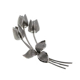 Tulip Fever - Vintage Signed 'Bond Boyd' Sterling Silver Tulip Flower Bouquet Brooch  (VBR298)