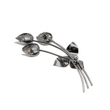 Tulip Fever - Vintage Signed 'Bond Boyd' Sterling Silver Tulip Flower Bouquet Brooch  (VBR298)