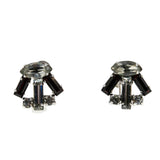 Classic Red & White - Vintage Rhodium Plated Austrian Crystal Rhinestone Screw-Back Earrings (VE471)
