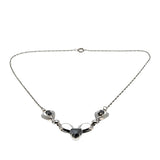 Sleek & Versatile - Vintage Sterling Silver Signed 'TITAN' Natural Black Alaskan Diamond Necklace (VN223)