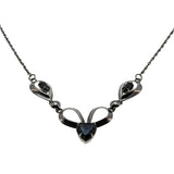 Sleek & Versatile - Vintage Sterling Silver Signed 'TITAN' Natural Black Alaskan Diamond Necklace (VN223)
