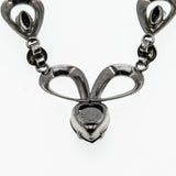 Sleek & Versatile - Vintage Sterling Silver Signed 'TITAN' Natural Black Alaskan Diamond Necklace (VN223)