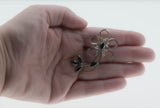 Alaskan Flower - Vintage Signed 'TITAN' Sterling Silver Black Alaskan Diamond Flower Brooch (VBR304)