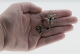 Alaskan Flower - Vintage Signed 'TITAN' Sterling Silver Black Alaskan Diamond Flower Brooch (VBR304)