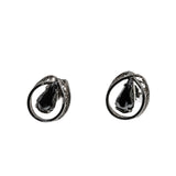 Diamonds & Lace - Vintage 'Titan' Sterling Silver Natural Black Alaskan Diamond Stud Earrings (VE472)