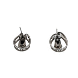 Diamonds & Lace - Vintage 'Titan' Sterling Silver Natural Black Alaskan Diamond Stud Earrings (VE472)