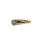 Deco Dream - Art Deco English 18K Gold Platinum Natural Diamond Engagement Ring (ADR285)