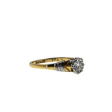 Deco Dream - Art Deco English 18K Gold Platinum Natural Diamond Engagement Ring (ADR285)