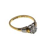 Deco Dream - Art Deco English 18K Gold Platinum Natural Diamond Engagement Ring (ADR285)