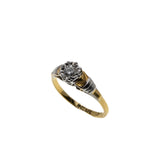 Deco Dream - Art Deco English 18K Gold Platinum Natural Diamond Engagement Ring (ADR285)