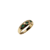 Starstruck - Vintage 14K Gold Star-Set Natural Emerald Gypsy Ring (VR1015)