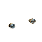Water Drops - Vintage 10K Gold Natural Aquamarine Stud Earrings (VE473)
