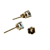 Water Drops - Vintage 10K Gold Natural Aquamarine Stud Earrings (VE473)