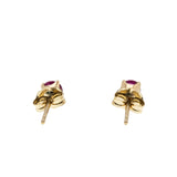 Crimson Must Haves - Vintage 14K Gold Natural Ruby Stud Earrings (VE474)