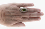 Enthralling - Estate 18K Gold Plate Hand-Set Crystal Open-Work Ring (ER377)