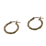 Two Tone Must Haves - Vintage 10K Yellow & White Gold Creole Hoop Earrings (VE475)