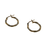Two Tone Must Haves - Vintage 10K Yellow & White Gold Creole Hoop Earrings (VE475)