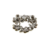Pastel Wreathe - Vintage Rhodium Plated Austrian Aurora Borealis Crystal Rhinestone Floral Wreathe Brooch (VBR305)