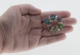 Pastel Wreathe - Vintage Rhodium Plated Austrian Aurora Borealis Crystal Rhinestone Floral Wreathe Brooch (VBR305)