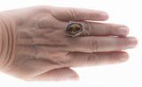 Baltic Jewel - Vintage Sterling Silver Natural Baltic Amber Foliage Ring (VR1019)