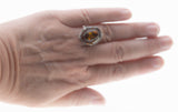 Baltic Jewel - Vintage Sterling Silver Natural Baltic Amber Foliage Ring (VR1019)
