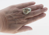 Lustrous Artistry - Estate Sterling Silver Baroque Pearl & Cubic Zirconia Ring (ER378)