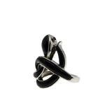 The Black Adder - Estate Sterling Silver Genuine Black Onyx Snake Ring (ER383)